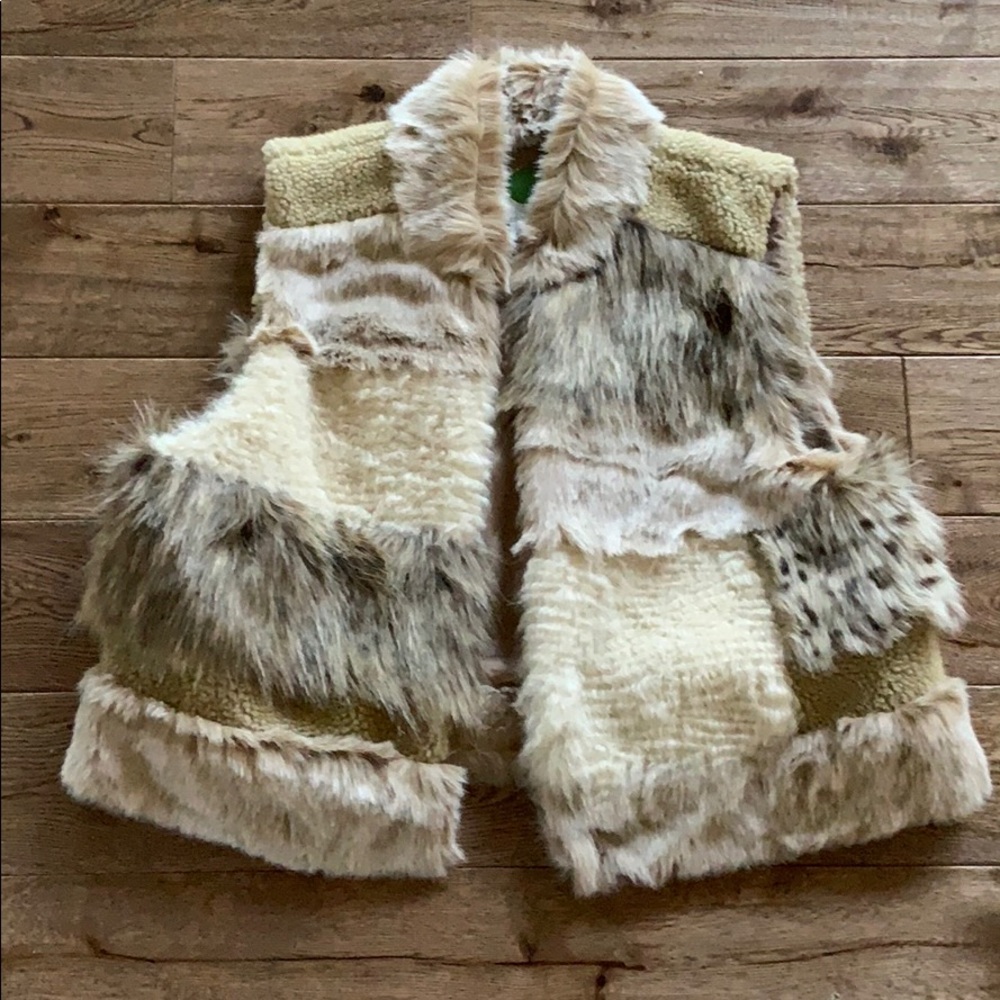 Anthropologie Mixed Fur Vest